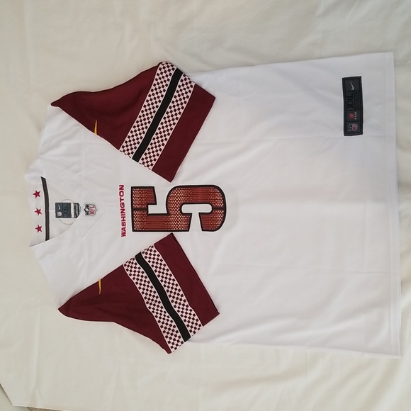 NWOT! Men's Washington Commanders Jayden Daniel's #5 White & Burgundy FB Jersey - Picture 4 of 7